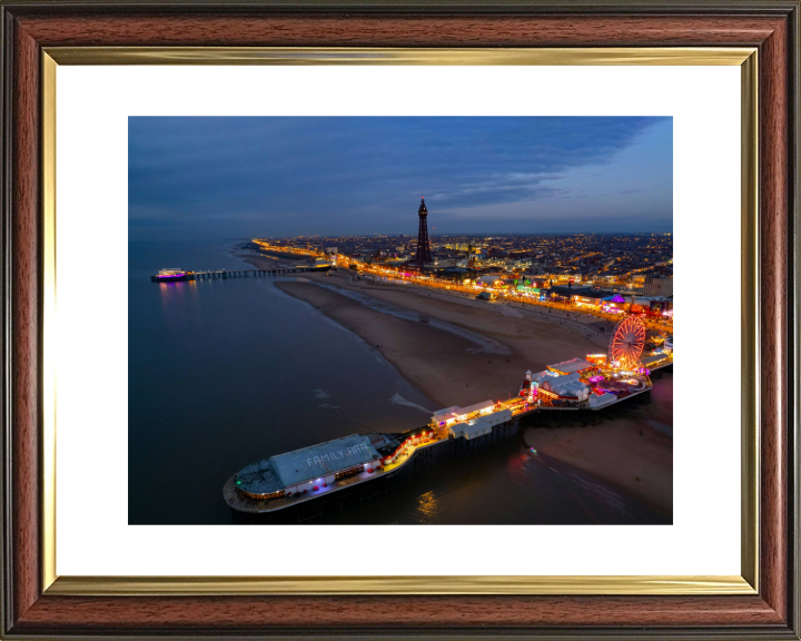 blackpool Lancashire after sunset from above Photo Print - Canvas - Framed Photo Print - Hampshire Prints