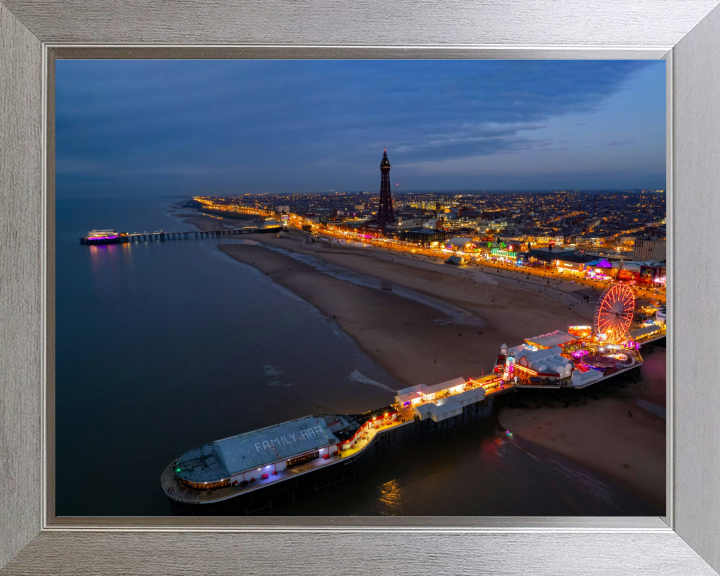 blackpool Lancashire after sunset from above Photo Print - Canvas - Framed Photo Print - Hampshire Prints