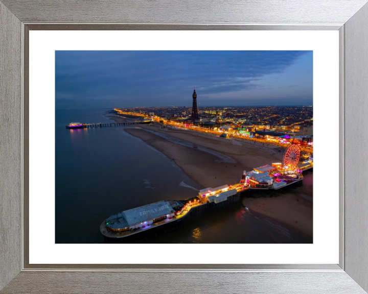 blackpool Lancashire after sunset from above Photo Print - Canvas - Framed Photo Print - Hampshire Prints