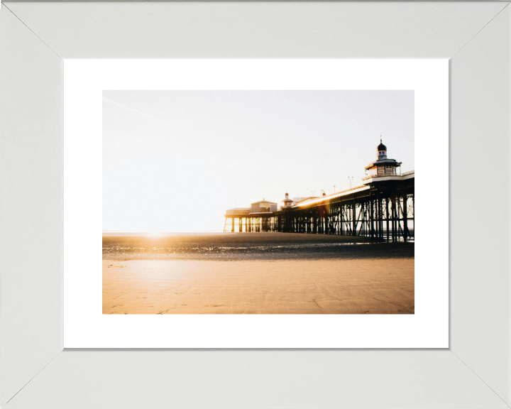 Blackpool pier lancashire at sunset Photo Print - Canvas - Framed Photo Print - Hampshire Prints