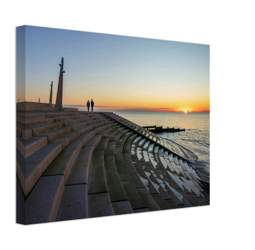 Cleveleys promenade Lancashire at sunset Photo Print - Canvas - Framed Photo Print - Hampshire Prints