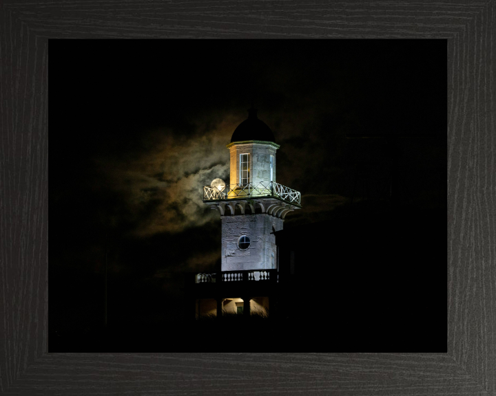 moon setting at Fleetwood Lancashire Photo Print - Canvas - Framed Photo Print - Hampshire Prints