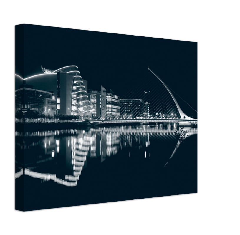 Dublin ireland reflections at night Photo Print - Canvas - Framed Photo Print - Hampshire Prints