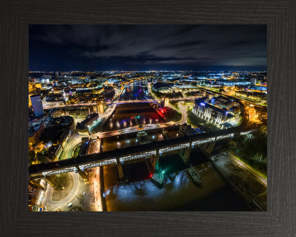 Newcastle tyne bridge from above Photo Print - Canvas - Framed Photo Print - Hampshire Prints