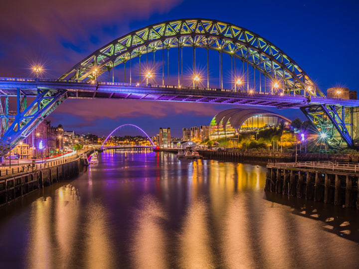 Tyne Bridge Newcastle after sunset Photo Print - Canvas - Framed Photo Print - Hampshire Prints