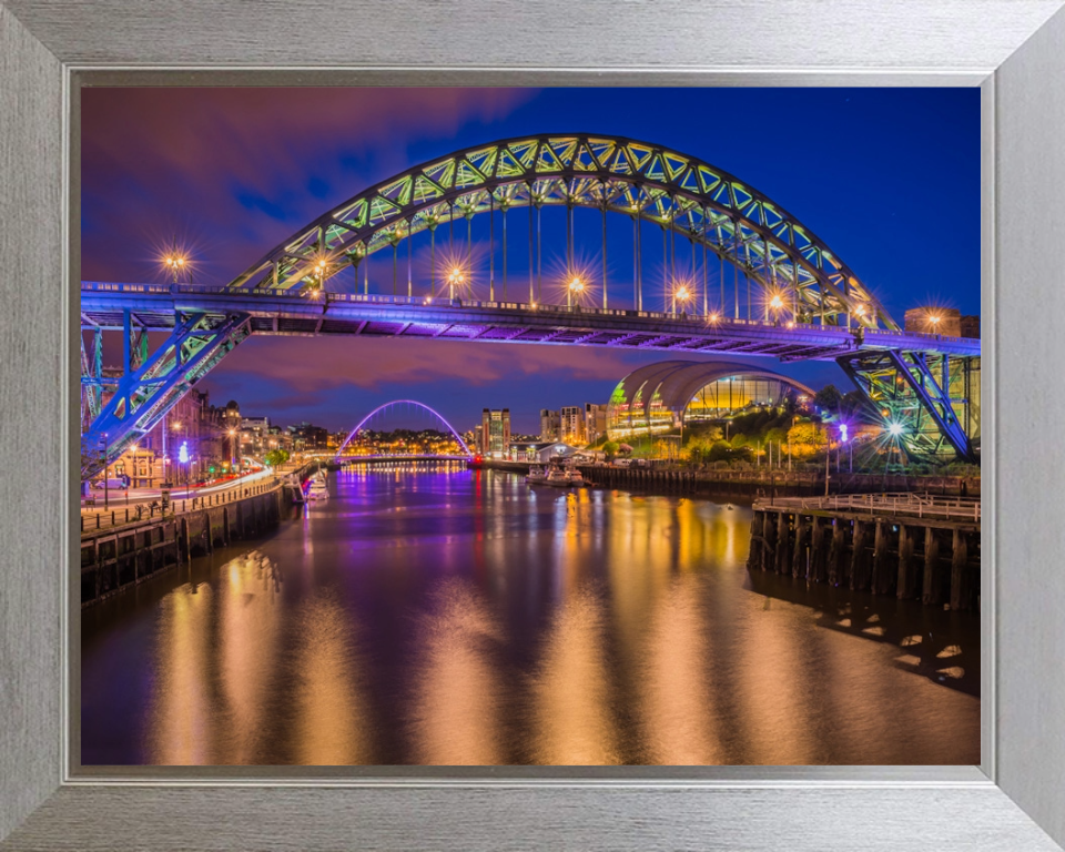 Tyne Bridge Newcastle after sunset Photo Print - Canvas - Framed Photo Print - Hampshire Prints