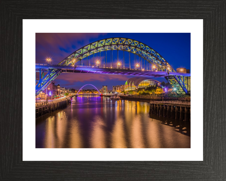 Tyne Bridge Newcastle after sunset Photo Print - Canvas - Framed Photo Print - Hampshire Prints