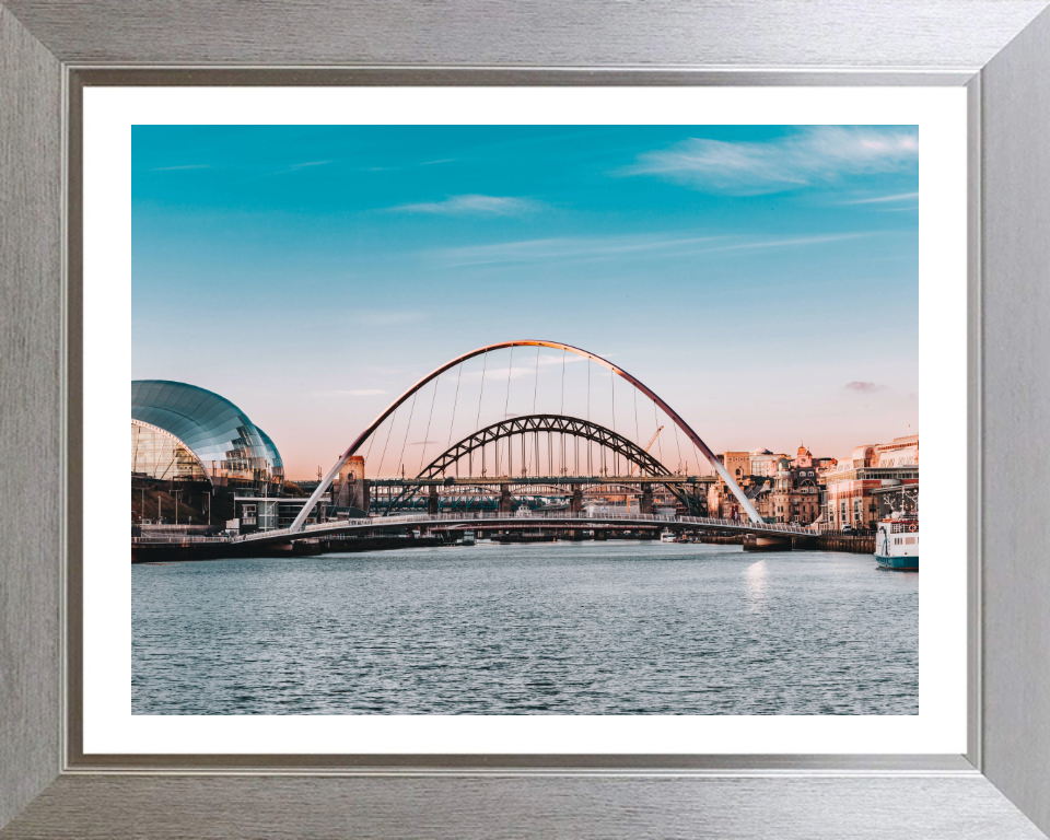 Tyne bridge Newcastle at sunset Photo Print - Canvas - Framed Photo Print - Hampshire Prints