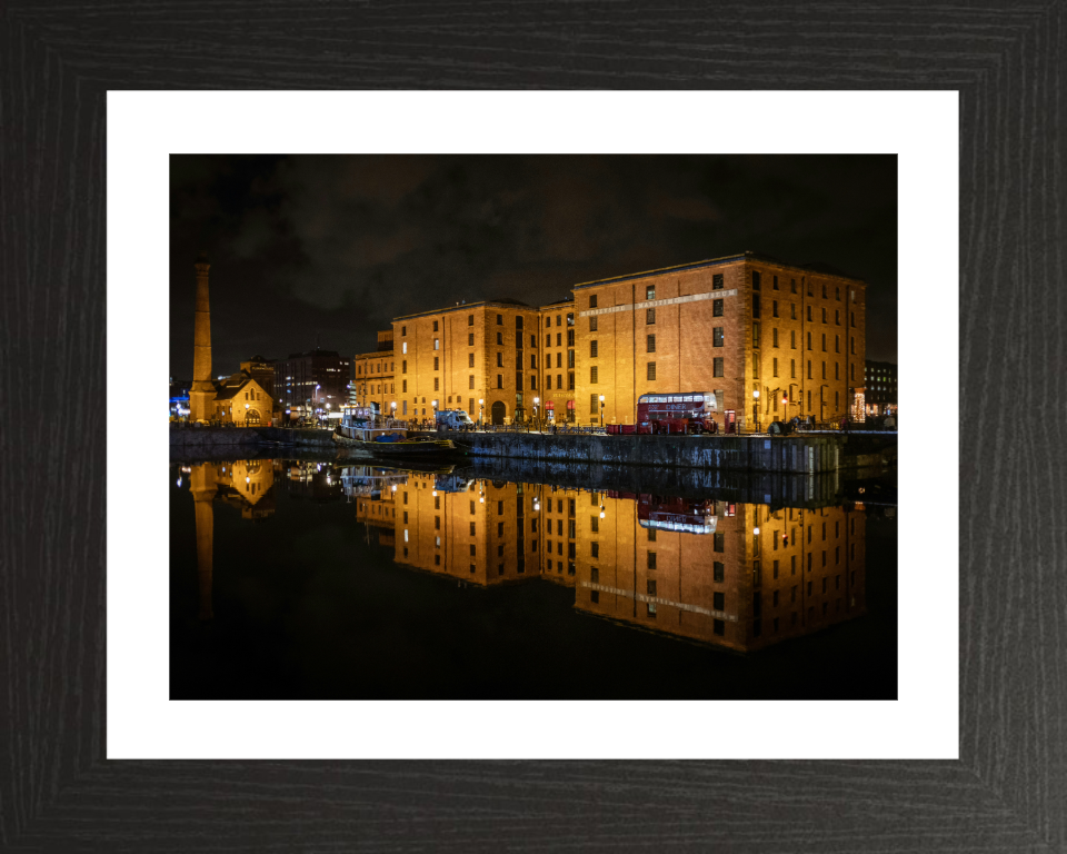 Albert Dock Liverpool at night Photo Print - Canvas - Framed Photo Print - Hampshire Prints