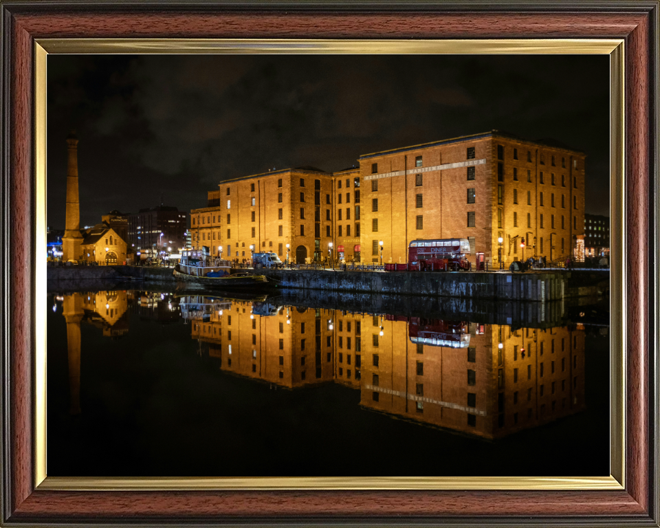 Albert Dock Liverpool at night Photo Print - Canvas - Framed Photo Print - Hampshire Prints