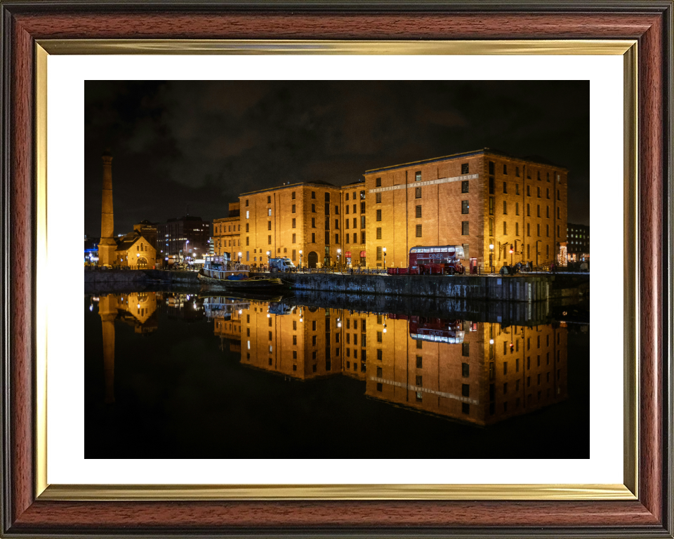 Albert Dock Liverpool at night Photo Print - Canvas - Framed Photo Print - Hampshire Prints