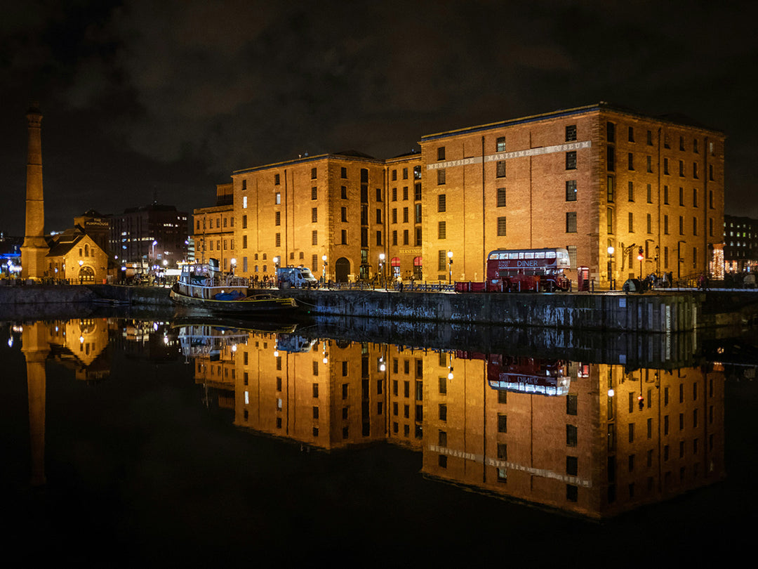 Albert Dock Liverpool at night Photo Print - Canvas - Framed Photo Print - Hampshire Prints