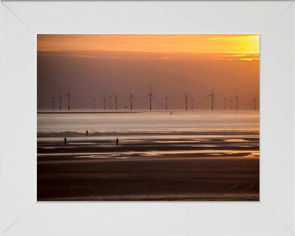 Crosby Beach sefton merseyside at sunset Photo Print - Canvas - Framed Photo Print - Hampshire Prints