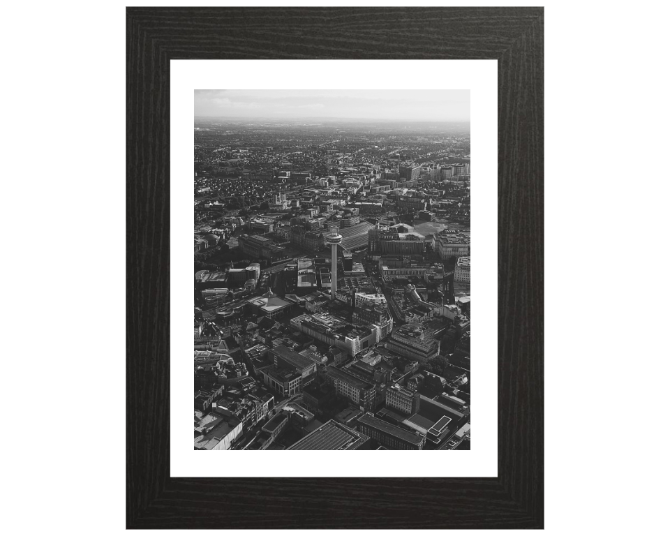 Liverpool from above in black and white Photo Print - Canvas - Framed Photo Print - Hampshire Prints