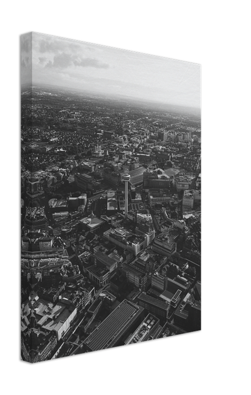 Liverpool from above in black and white Photo Print - Canvas - Framed Photo Print - Hampshire Prints