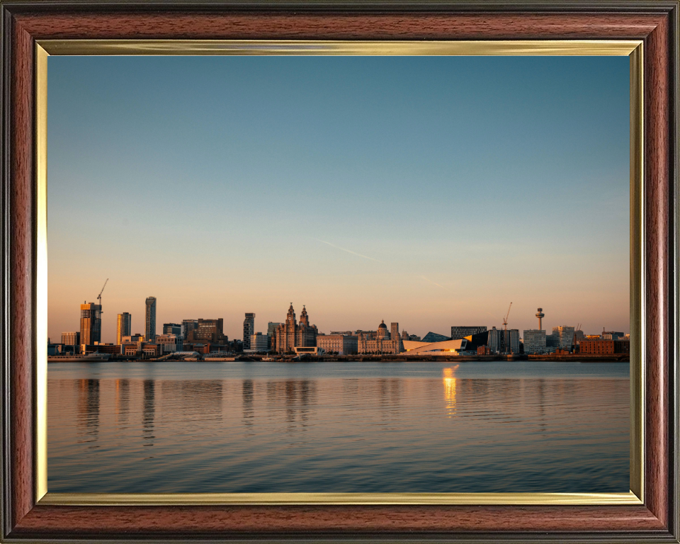 Liverpool skyline Merseyside at sunset Photo Print - Canvas - Framed Photo Print - Hampshire Prints