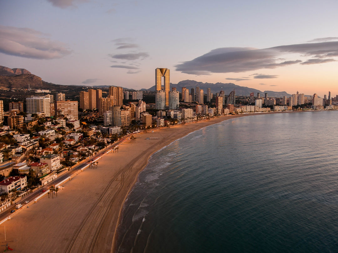 benidorm Spain at sunset Photo Print - Canvas - Framed Photo Print - Hampshire Prints