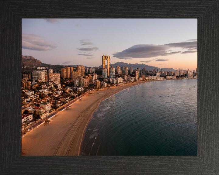 benidorm Spain at sunset Photo Print - Canvas - Framed Photo Print - Hampshire Prints