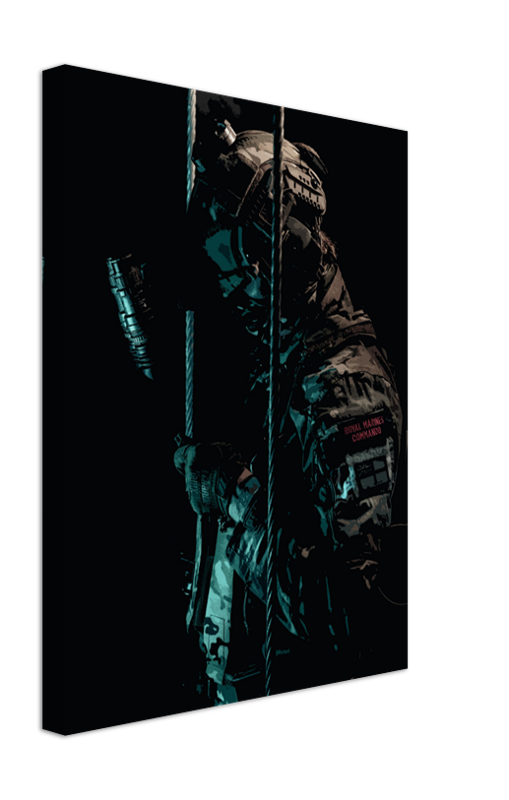 Royal Marines Commando wearing night vision goggles artwork Print - Canvas - Framed Print - Hampshire Prints