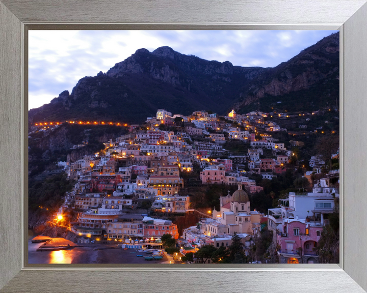 Positano Italy at dusk Photo Print - Canvas - Framed Photo Print - Hampshire Prints