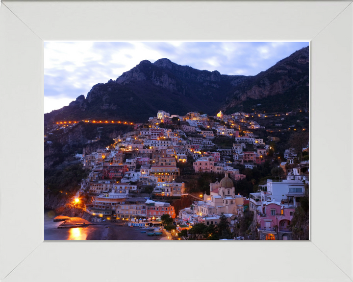 Positano Italy at dusk Photo Print - Canvas - Framed Photo Print - Hampshire Prints