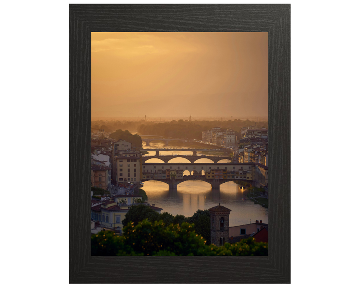 Ponte Vecchio in Italy at sunset Photo Print - Canvas - Framed Photo Print