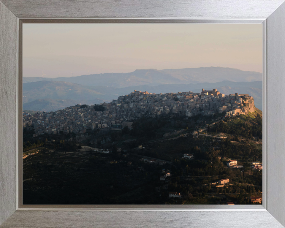 Calascibetta view from Enna Sicily Italy Photo Print - Canvas - Framed Photo Print - Hampshire Prints