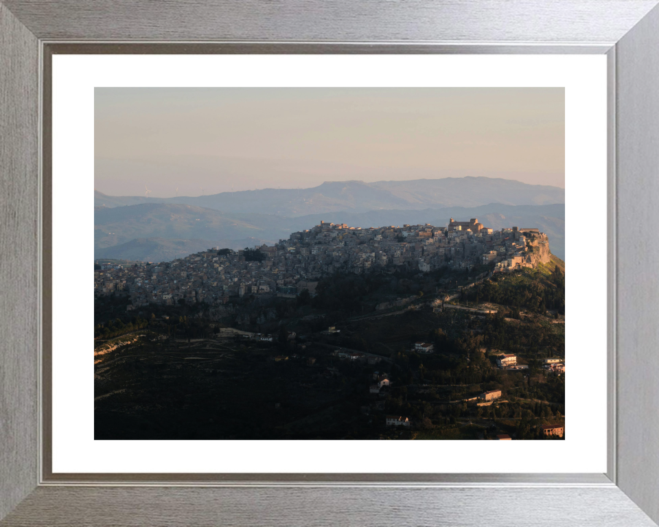 Calascibetta view from Enna Sicily Italy Photo Print - Canvas - Framed Photo Print - Hampshire Prints