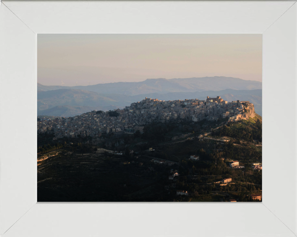 Calascibetta view from Enna Sicily Italy Photo Print - Canvas - Framed Photo Print - Hampshire Prints