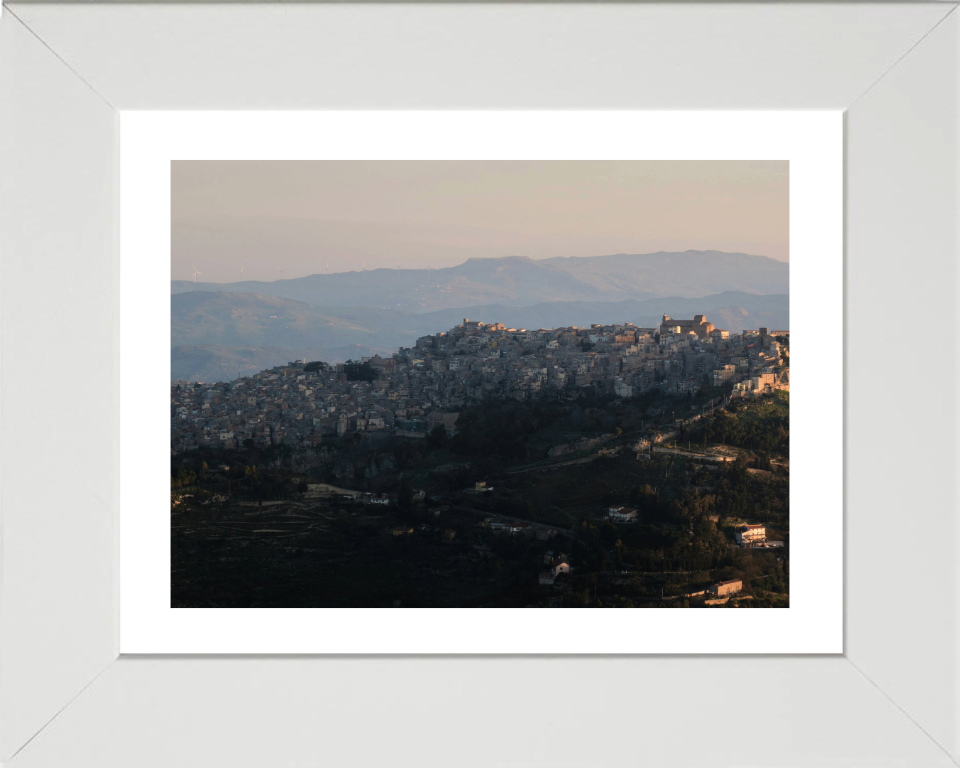 Calascibetta view from Enna Sicily Italy Photo Print - Canvas - Framed Photo Print - Hampshire Prints