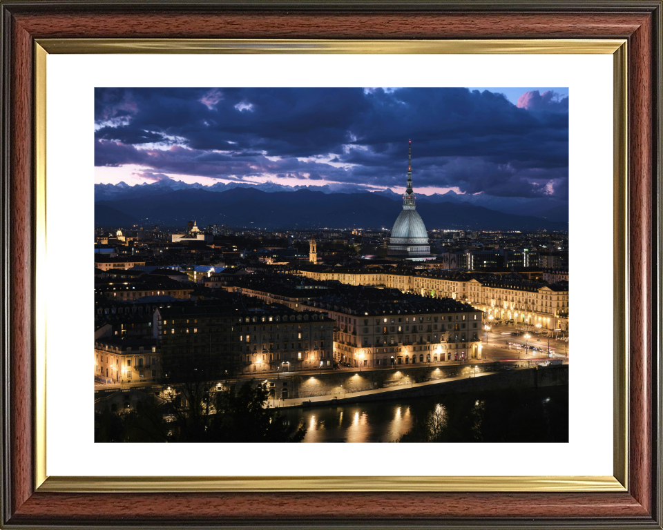 Turin Italy after sunset Photo Print - Canvas - Framed Photo Print - Hampshire Prints