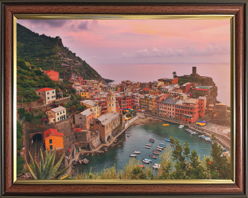 Vernazza Cinque Terre Italy at sunset Photo Print - Canvas - Framed Photo Print - Hampshire Prints