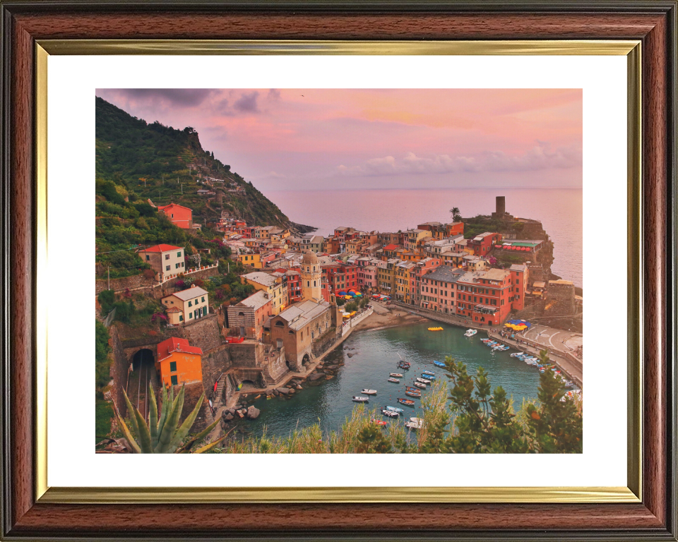 Vernazza Cinque Terre Italy at sunset Photo Print - Canvas - Framed Photo Print - Hampshire Prints