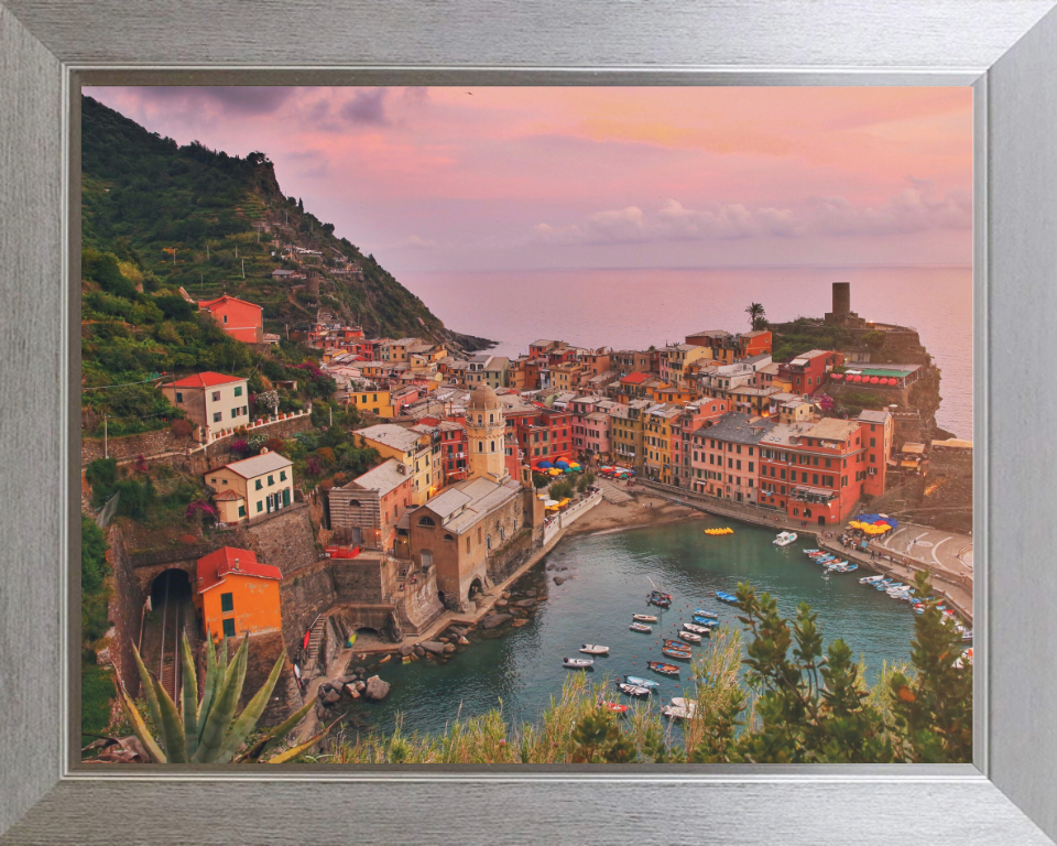 Vernazza Cinque Terre Italy at sunset Photo Print - Canvas - Framed Photo Print - Hampshire Prints