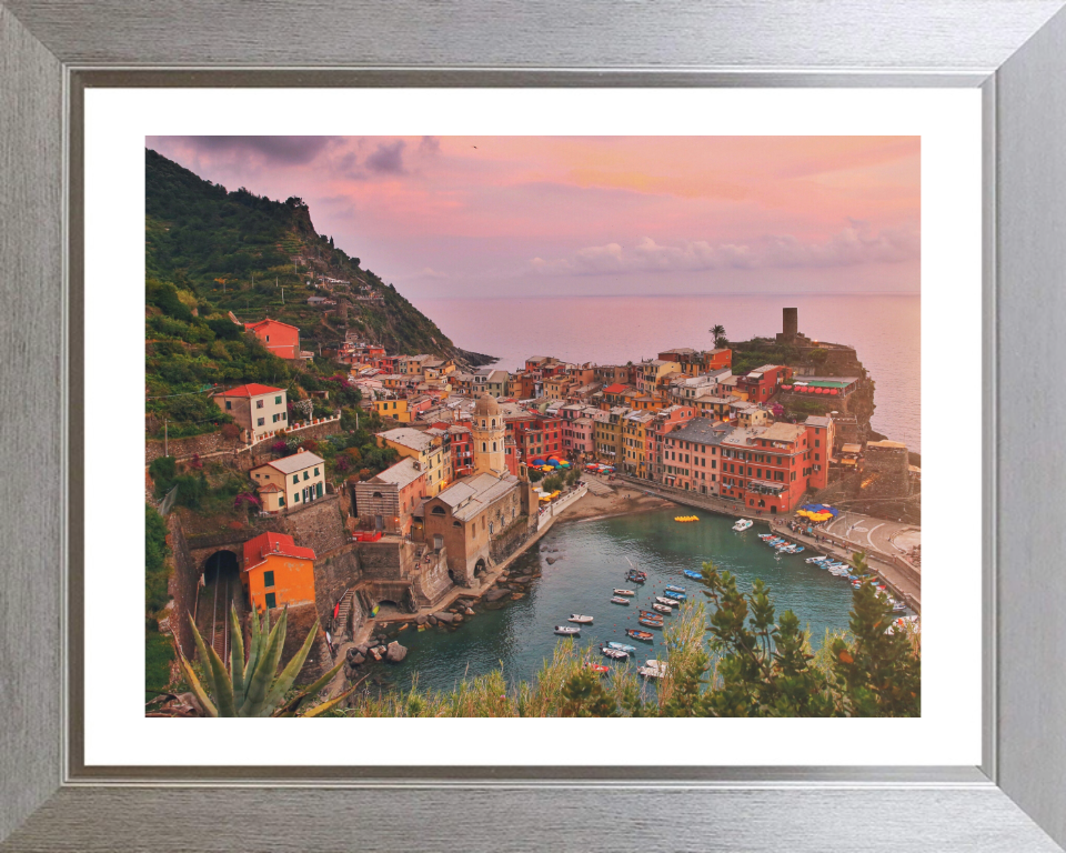 Vernazza Cinque Terre Italy at sunset Photo Print - Canvas - Framed Photo Print - Hampshire Prints