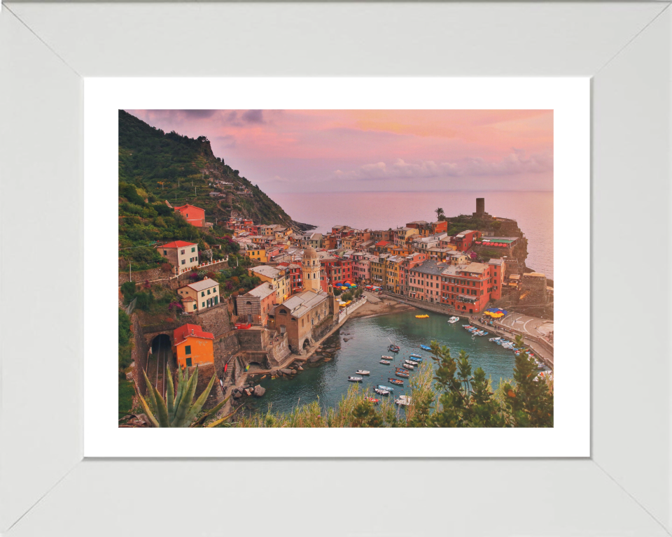 Vernazza Cinque Terre Italy at sunset Photo Print - Canvas - Framed Photo Print - Hampshire Prints