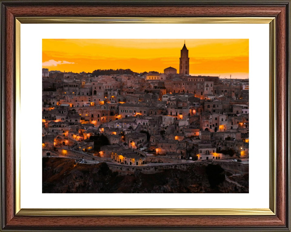 Matera at sunset Photo Print - Canvas - Framed Photo Print - Hampshire Prints