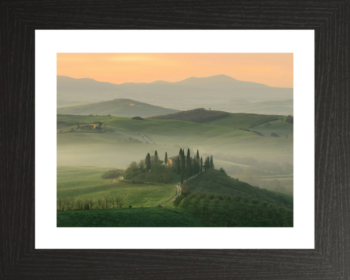 Tuscany Italy at sunset Photo Print - Canvas - Framed Photo Print - Hampshire Prints