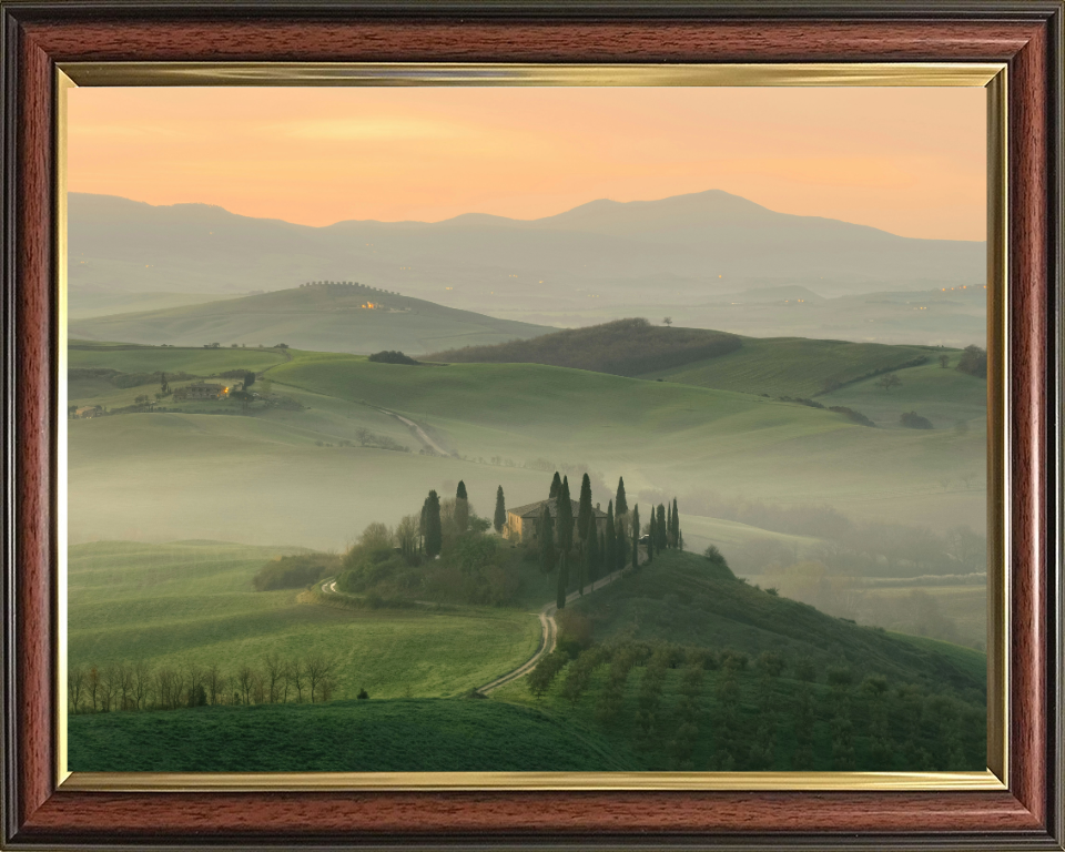 Tuscany Italy at sunset Photo Print - Canvas - Framed Photo Print - Hampshire Prints