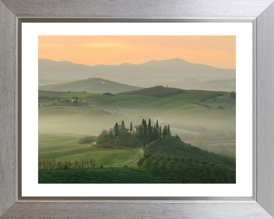 Tuscany Italy at sunset Photo Print - Canvas - Framed Photo Print - Hampshire Prints