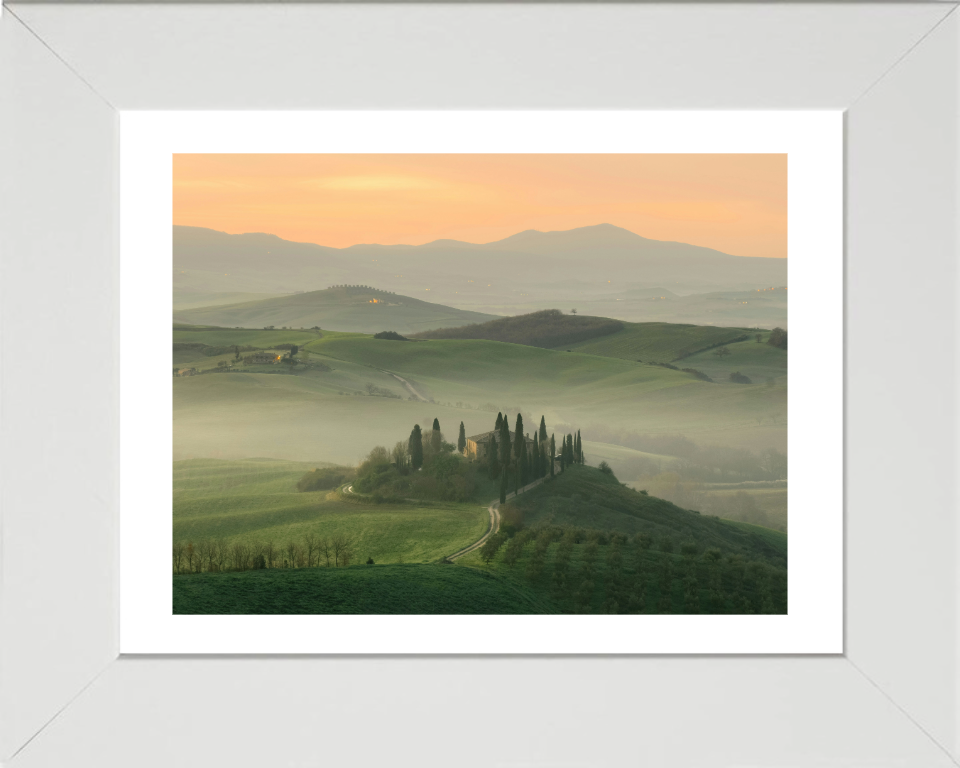 Tuscany Italy at sunset Photo Print - Canvas - Framed Photo Print - Hampshire Prints