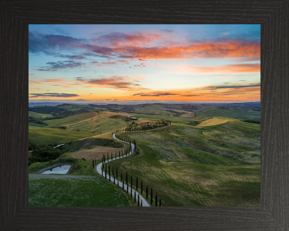 Tuscany Italy at sunset Photo Print - Canvas - Framed Photo Print - Hampshire Prints