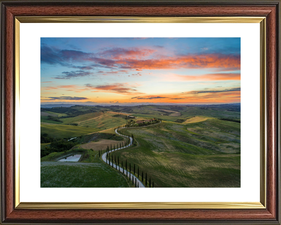 Tuscany Italy at sunset Photo Print - Canvas - Framed Photo Print - Hampshire Prints