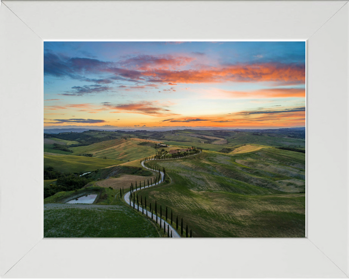 Tuscany Italy at sunset Photo Print - Canvas - Framed Photo Print - Hampshire Prints