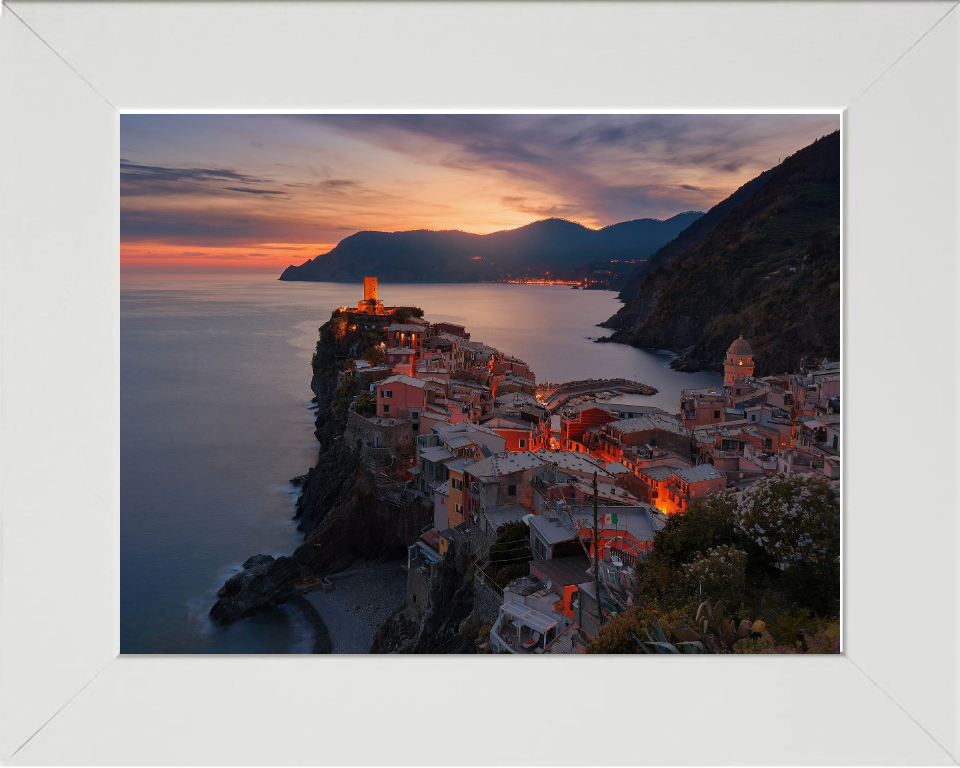 Vernazza Italy at sunset Photo Print - Canvas - Framed Photo Print - Hampshire Prints