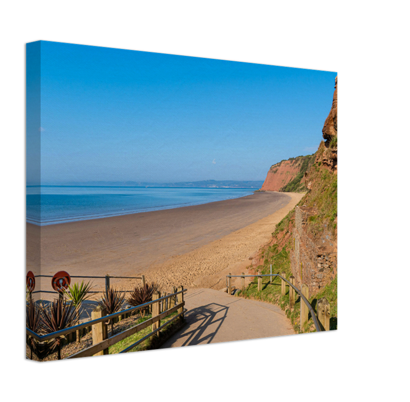 Sandy Bay Beach Exmouth Devon in summer Photo Print - Canvas - Framed Photo Print - Hampshire Prints