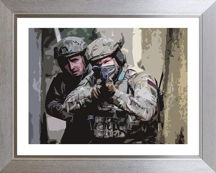 Royal Marines Commandos urban warefare artwork Print - Canvas - Framed Print - Hampshire Prints
