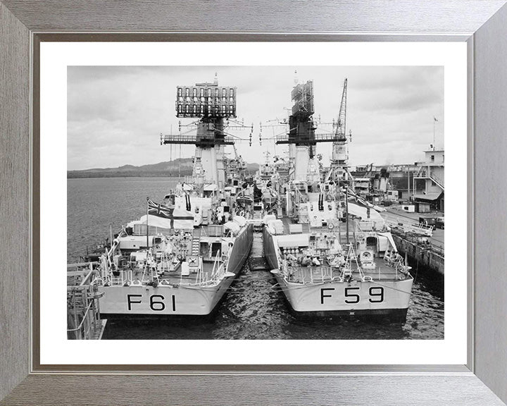 HMS Llandaff F61 and HMS Chichester F59 Royal Navy Frigates Photo Print or Framed Print - Hampshire Prints