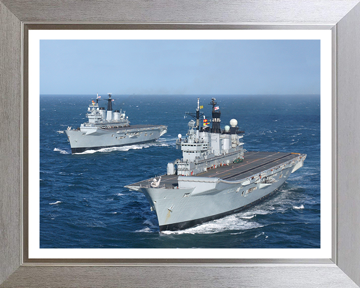 HMS Invincible R05 and HMS Illustrious R06 Royal Navy aircraft carriers Photo Print or Framed Print - Hampshire Prints