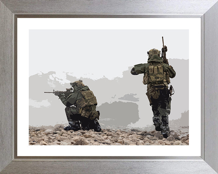 Royal Marines Commandos in combat artwork Print - Canvas - Framed Print - Hampshire Prints